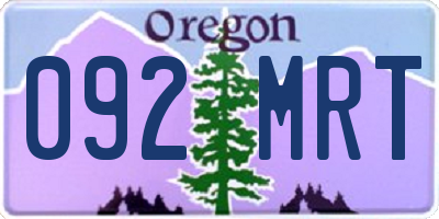 OR license plate 092MRT