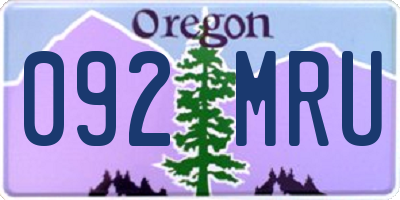 OR license plate 092MRU