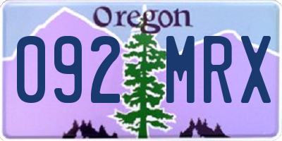 OR license plate 092MRX