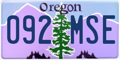 OR license plate 092MSE