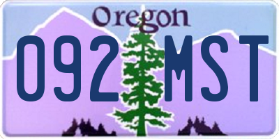 OR license plate 092MST