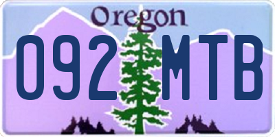 OR license plate 092MTB