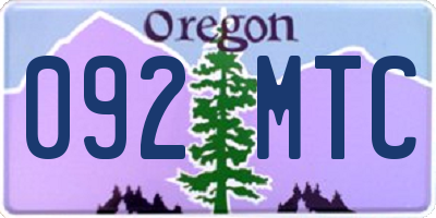 OR license plate 092MTC