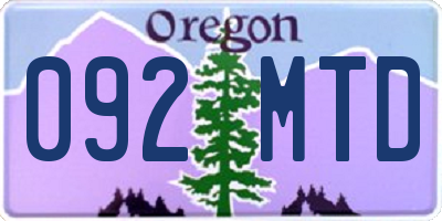 OR license plate 092MTD