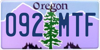 OR license plate 092MTF