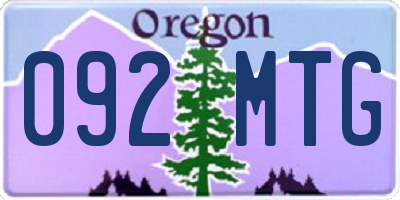 OR license plate 092MTG