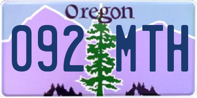 OR license plate 092MTH