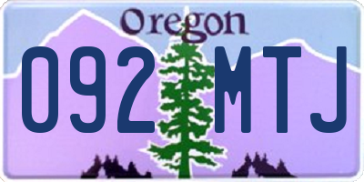 OR license plate 092MTJ