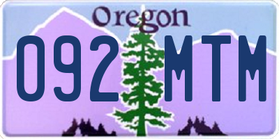 OR license plate 092MTM