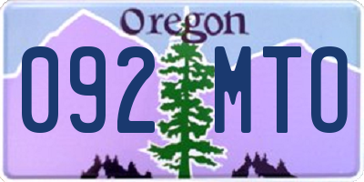 OR license plate 092MTO