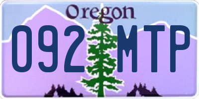 OR license plate 092MTP