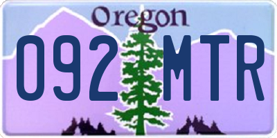 OR license plate 092MTR