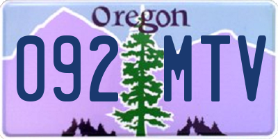 OR license plate 092MTV