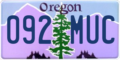 OR license plate 092MUC