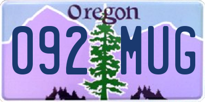 OR license plate 092MUG