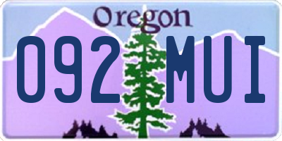 OR license plate 092MUI