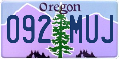 OR license plate 092MUJ
