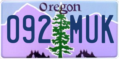 OR license plate 092MUK