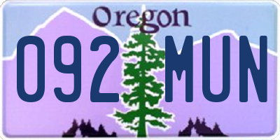 OR license plate 092MUN