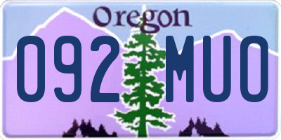 OR license plate 092MUO