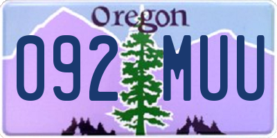 OR license plate 092MUU