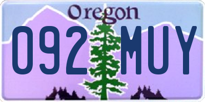 OR license plate 092MUY