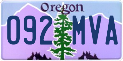 OR license plate 092MVA