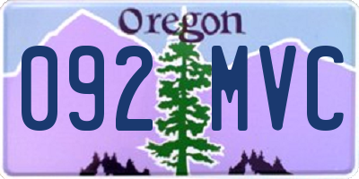 OR license plate 092MVC