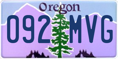 OR license plate 092MVG