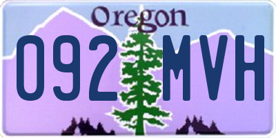 OR license plate 092MVH