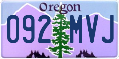 OR license plate 092MVJ
