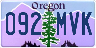 OR license plate 092MVK