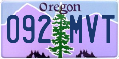 OR license plate 092MVT