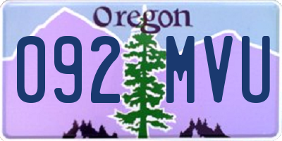 OR license plate 092MVU