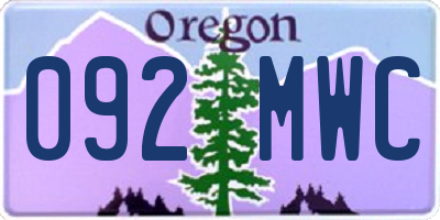 OR license plate 092MWC
