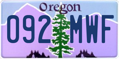 OR license plate 092MWF