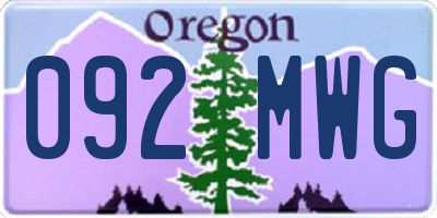 OR license plate 092MWG