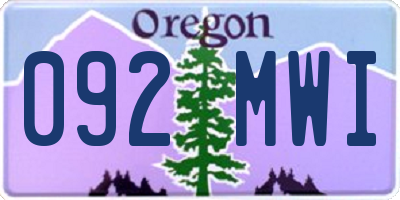 OR license plate 092MWI