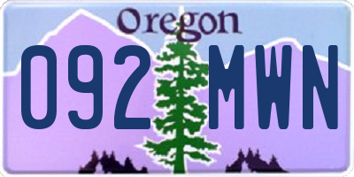 OR license plate 092MWN