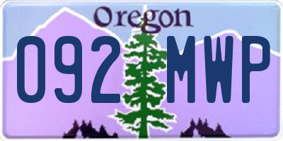 OR license plate 092MWP