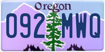 OR license plate 092MWQ