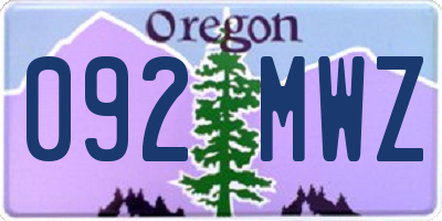 OR license plate 092MWZ
