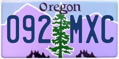 OR license plate 092MXC