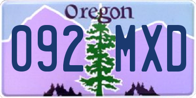 OR license plate 092MXD