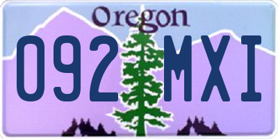 OR license plate 092MXI