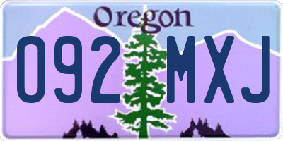 OR license plate 092MXJ