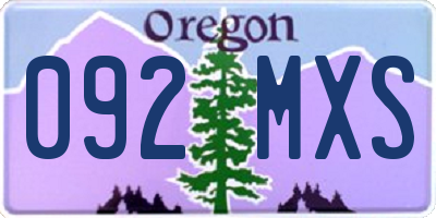 OR license plate 092MXS