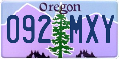 OR license plate 092MXY
