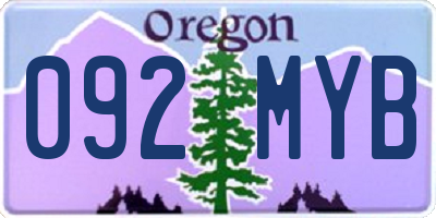OR license plate 092MYB
