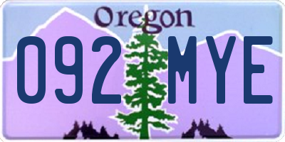 OR license plate 092MYE